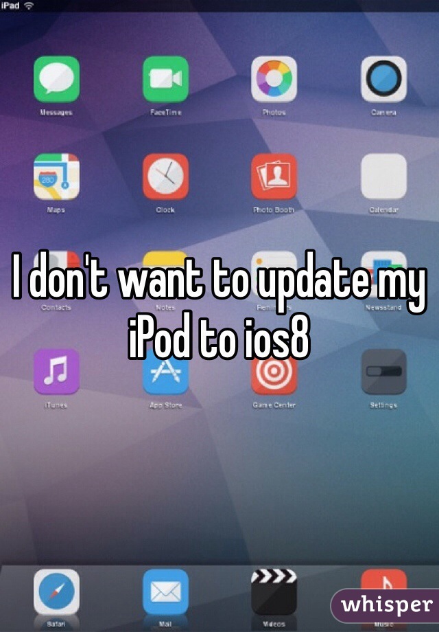 I don't want to update my iPod to ios8 