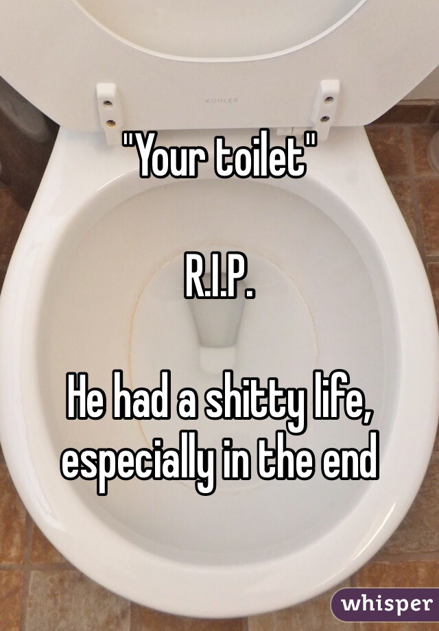"Your toilet"

R.I.P.

He had a shitty life, especially in the end 