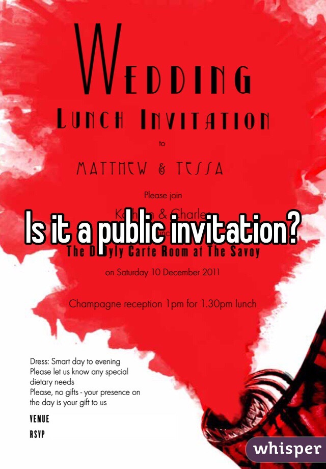 Is it a public invitation?