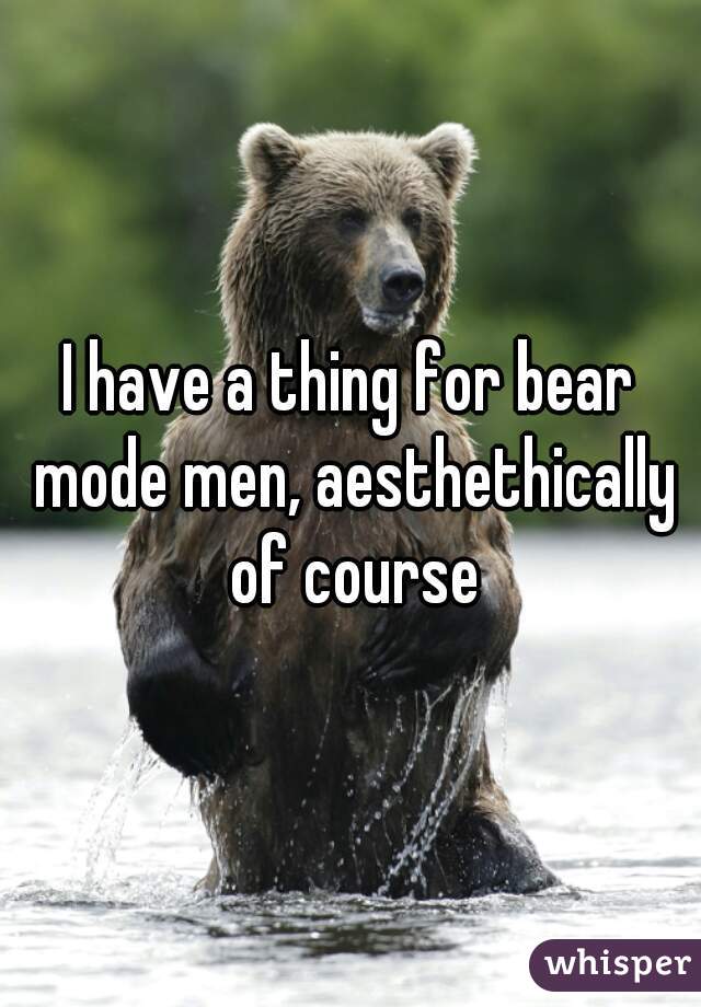 I have a thing for bear mode men, aesthethically of course