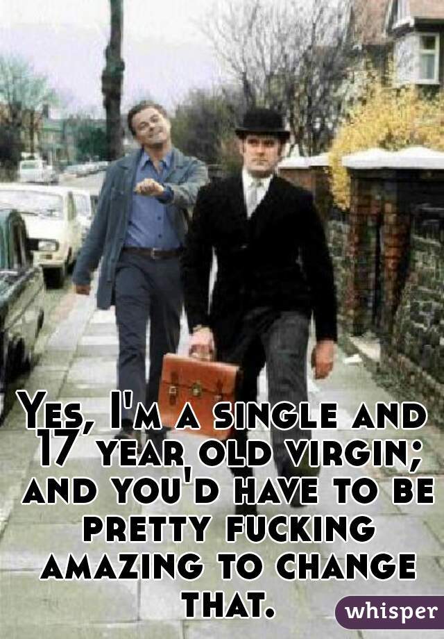 Yes, I'm a single and 17 year old virgin; and you'd have to be pretty fucking amazing to change that.