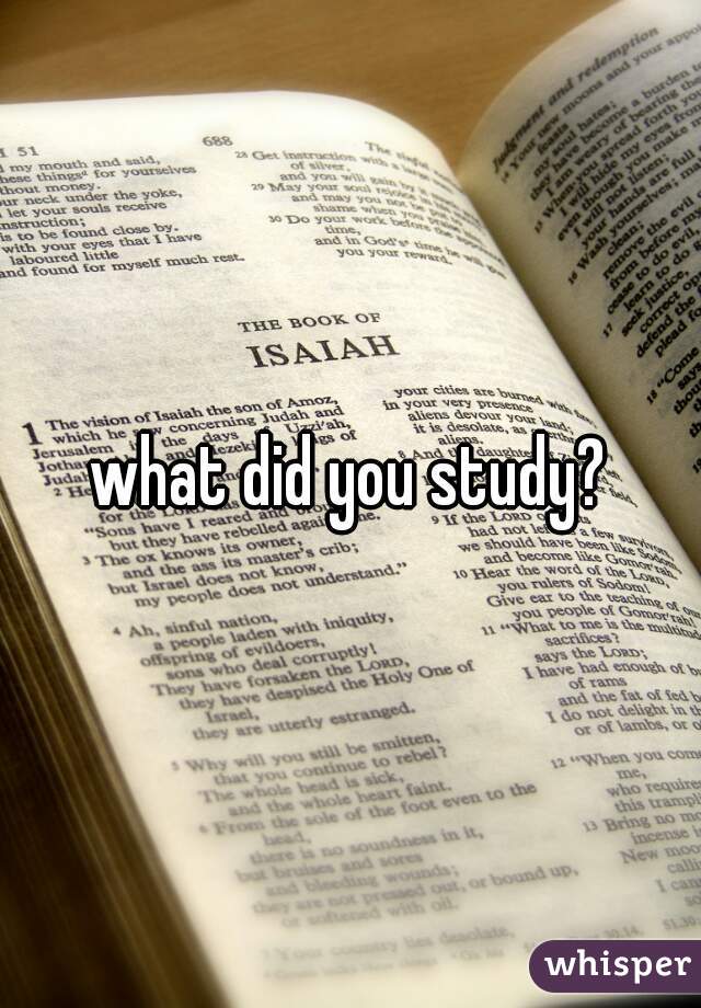 what did you study?