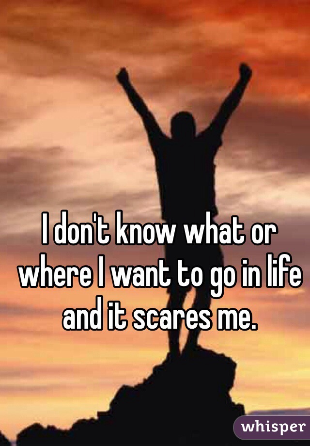 I don't know what or where I want to go in life and it scares me. 
