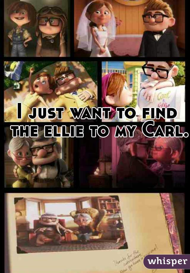 I just want to find the ellie to my Carl. 