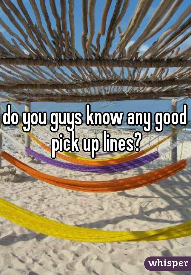 do you guys know any good pick up lines?