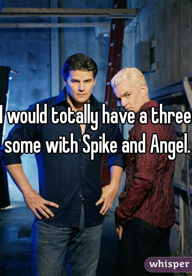 I would totally have a three some with Spike and Angel.