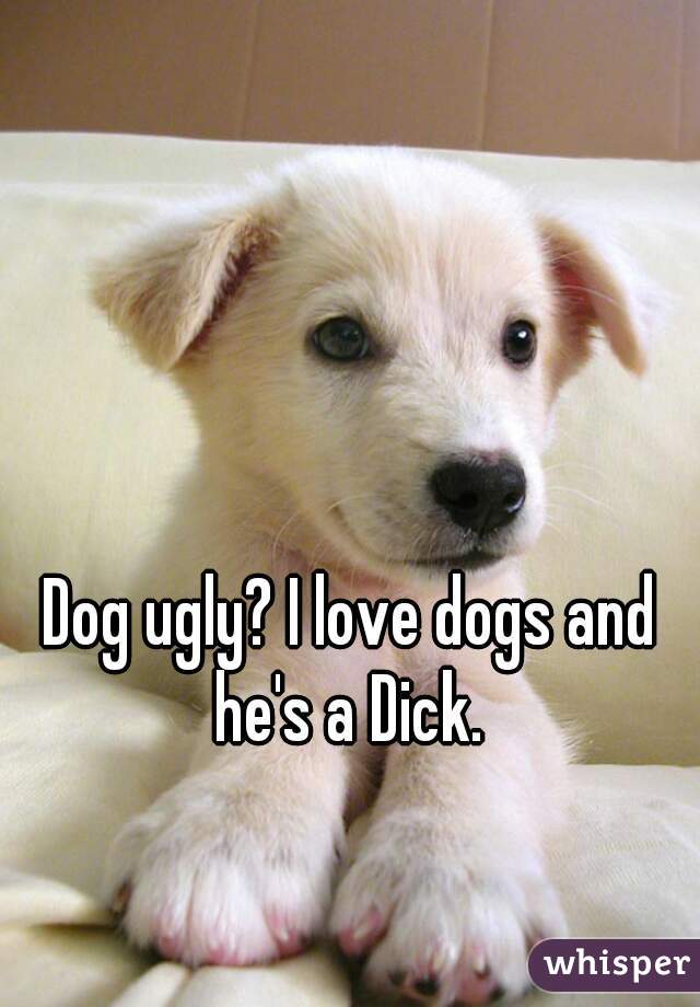 Dog ugly? I love dogs and he's a Dick. 