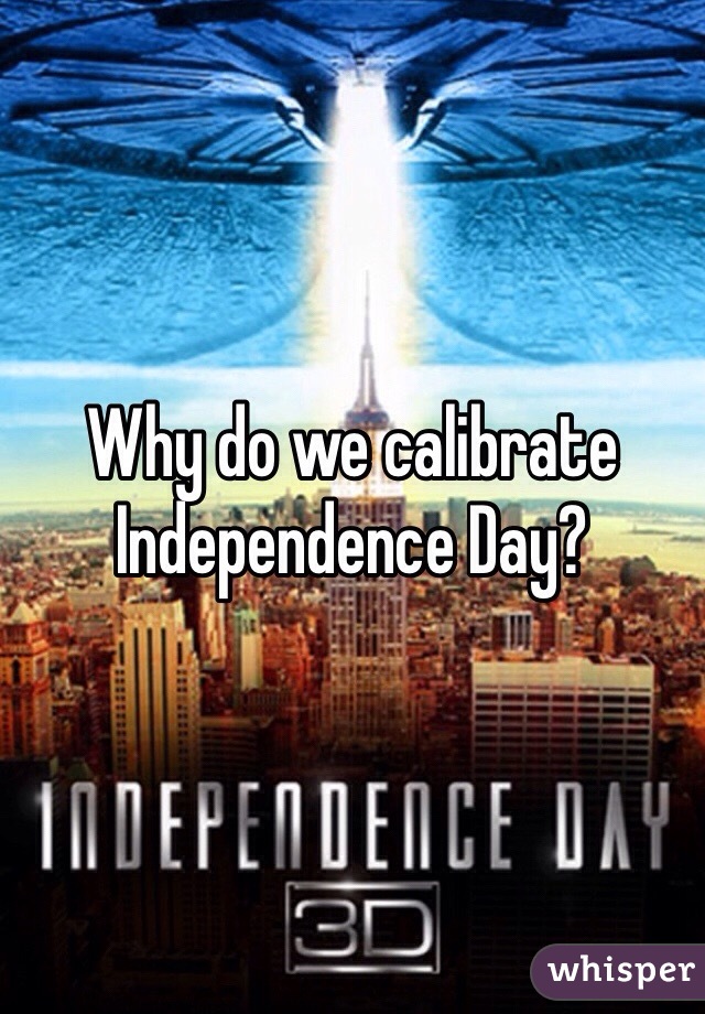Why do we calibrate Independence Day?