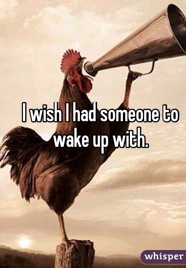 I wish I had someone to wake up with.
