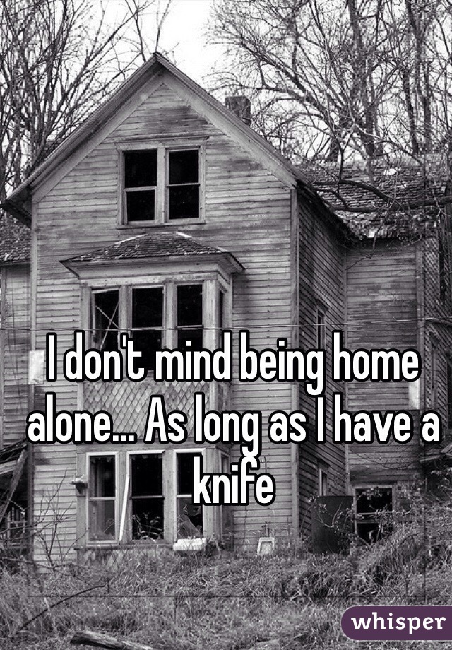 I don't mind being home alone... As long as I have a knife 