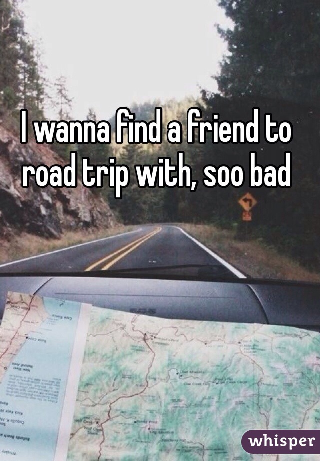 I wanna find a friend to road trip with, soo bad