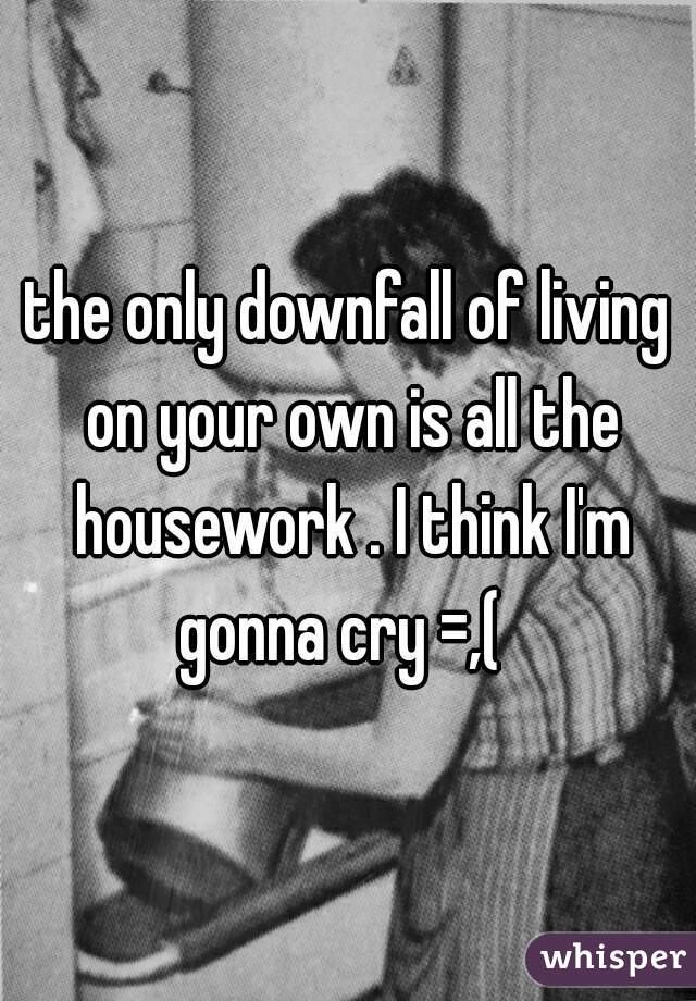 the only downfall of living on your own is all the housework . I think I'm gonna cry =,(  