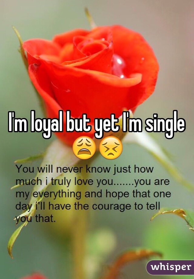 I'm loyal but yet I'm single 😩😣