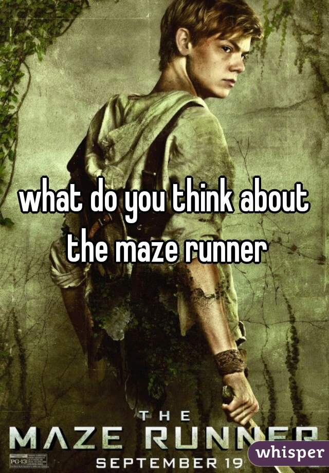 what do you think about the maze runner