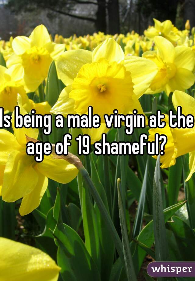Is being a male virgin at the age of 19 shameful? 