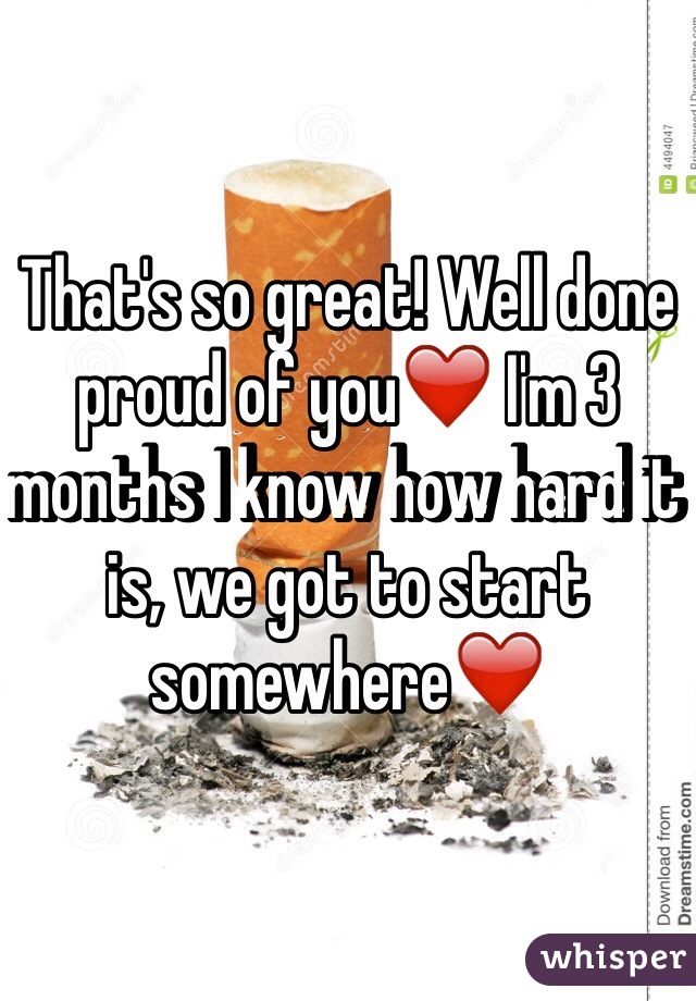 That's so great! Well done proud of you❤️ I'm 3 months I know how hard it is, we got to start somewhere❤️