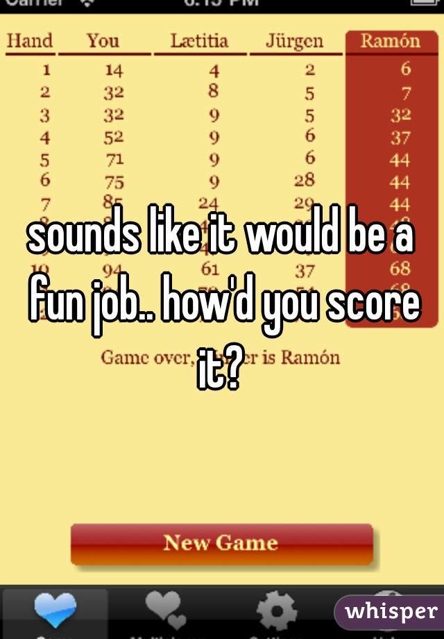 sounds like it would be a fun job.. how'd you score it? 