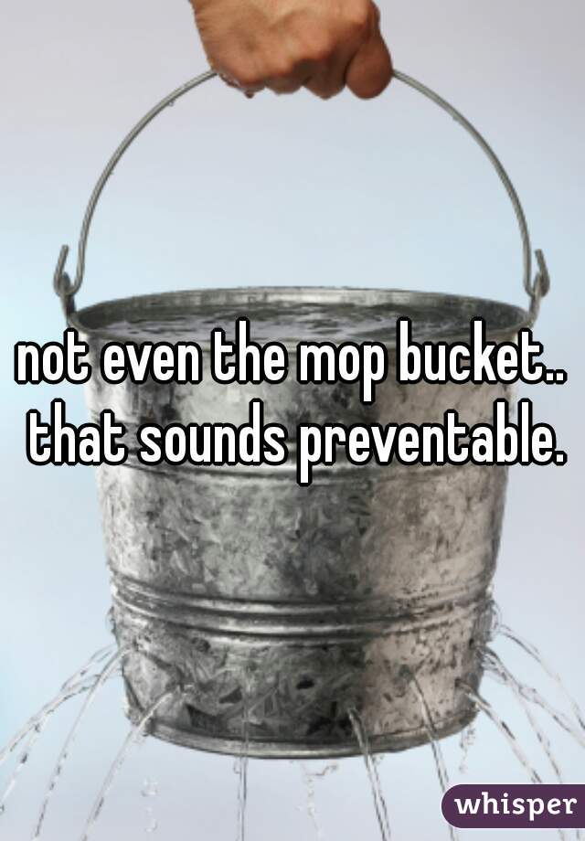 not even the mop bucket.. that sounds preventable.