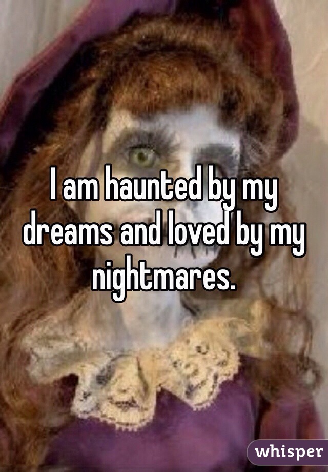 I am haunted by my dreams and loved by my nightmares. 