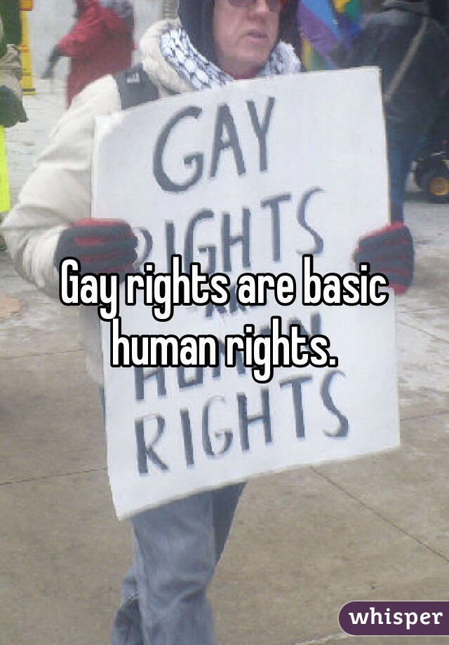 Gay rights are basic human rights. 
