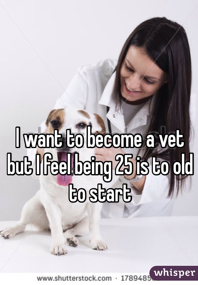I want to become a vet but I feel being 25 is to old to start 