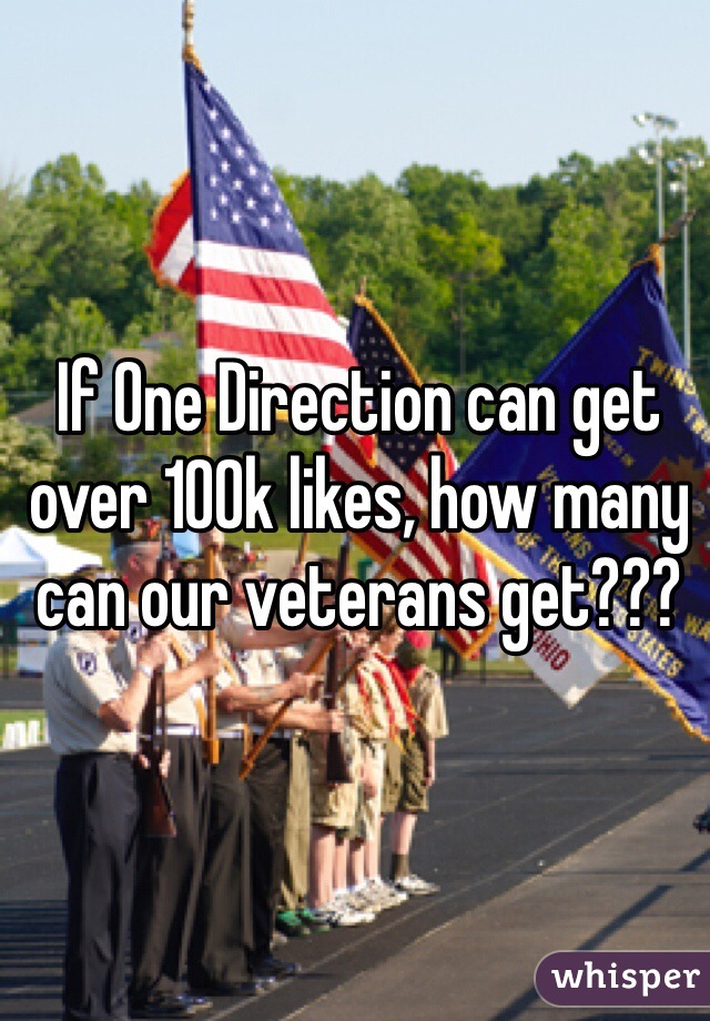 If One Direction can get over 100k likes, how many can our veterans get???
