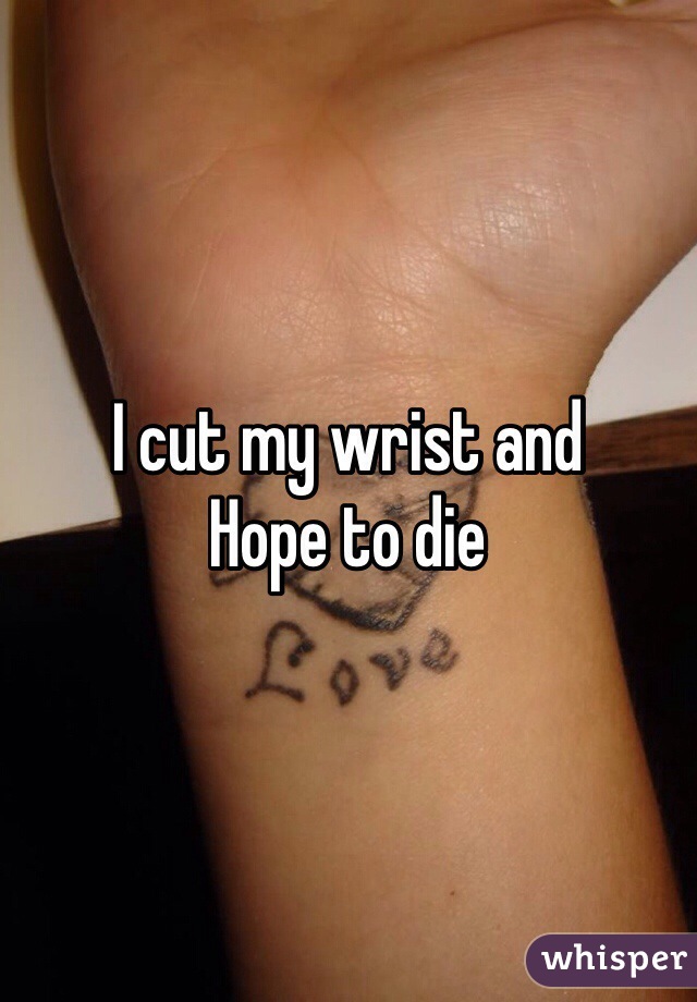 I cut my wrist and 
Hope to die 