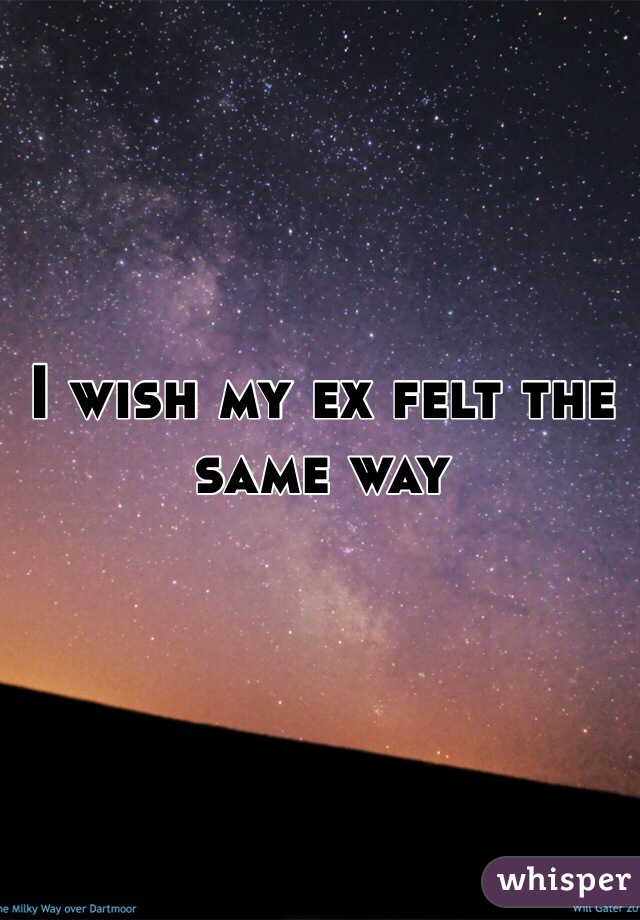 I wish my ex felt the same way