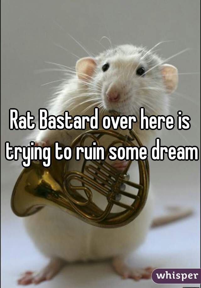 Rat Bastard over here is trying to ruin some dreams