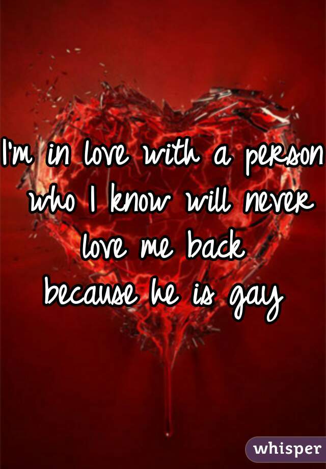 I'm in love with a person who I know will never love me back 


because he is gay