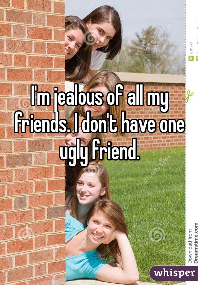 I'm jealous of all my friends. I don't have one ugly friend.