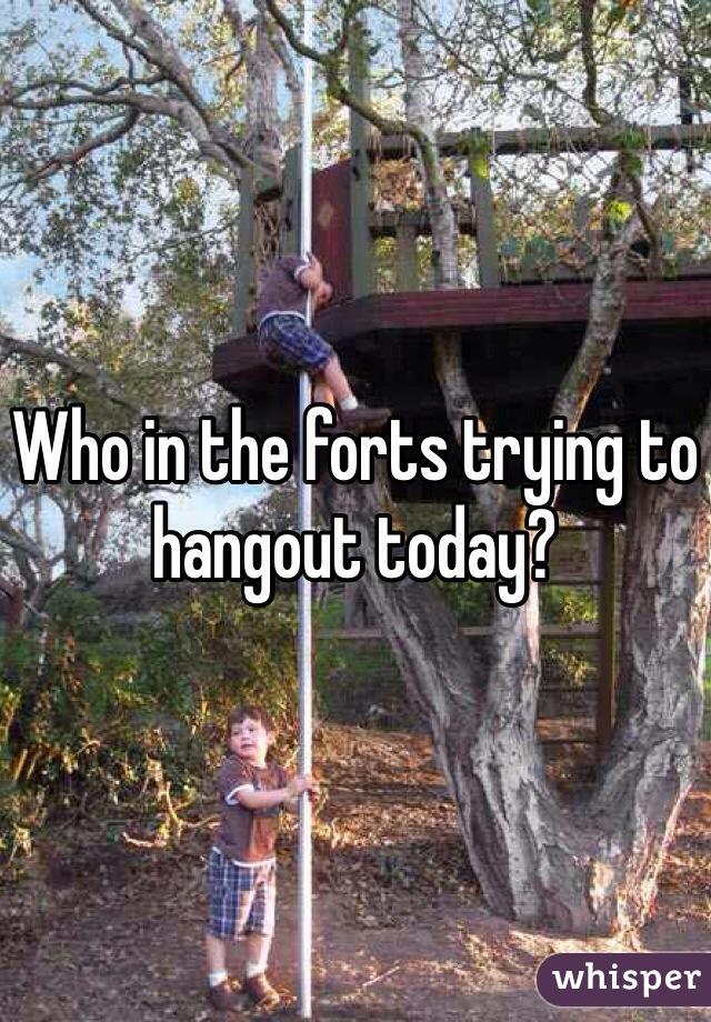 Who in the forts trying to hangout today?