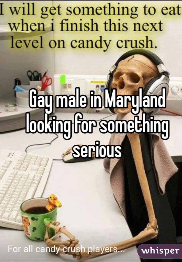 Gay male in Maryland looking for something serious 