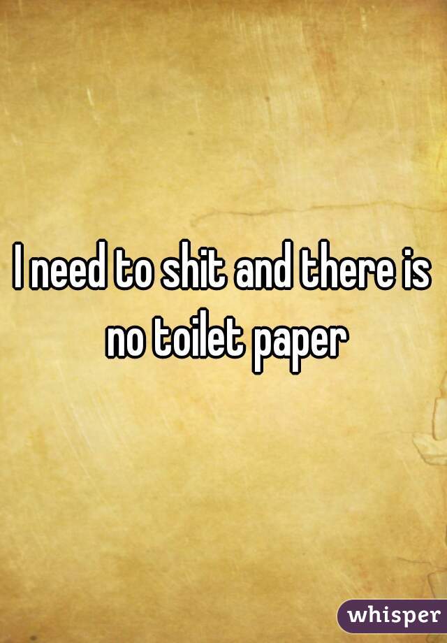 I need to shit and there is no toilet paper