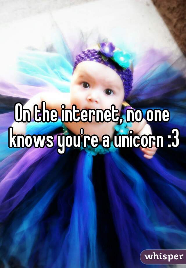 On the internet, no one knows you're a unicorn :3
