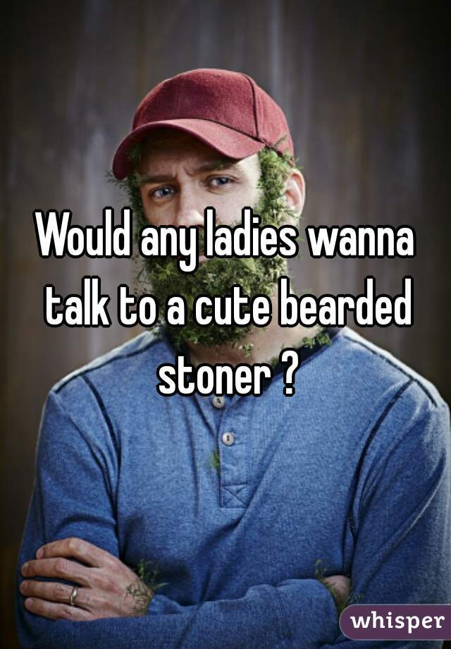 Would any ladies wanna talk to a cute bearded stoner ?