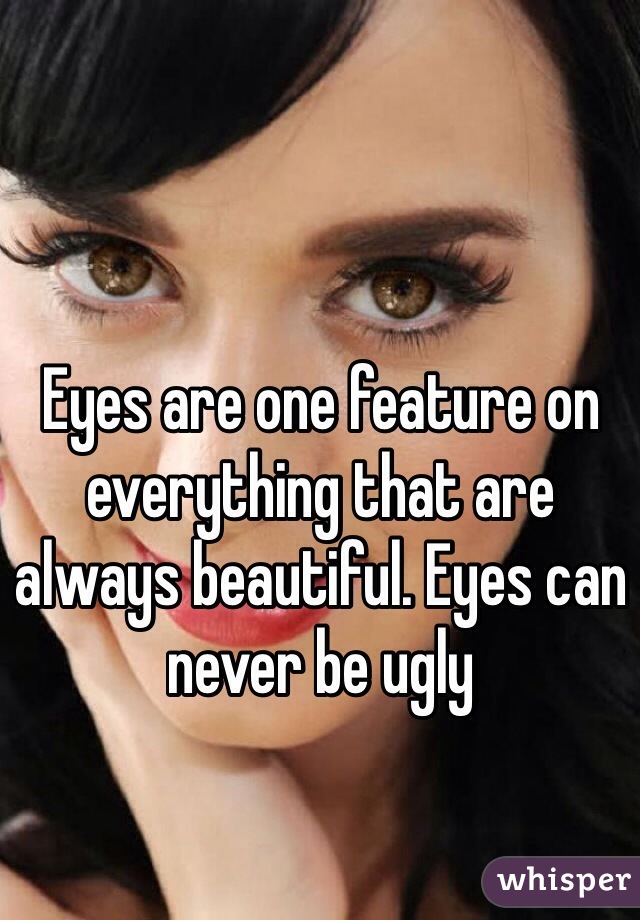 Eyes are one feature on everything that are always beautiful. Eyes can never be ugly