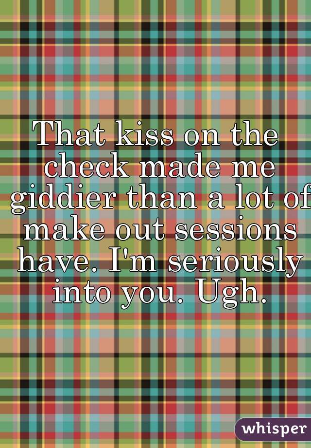 That kiss on the check made me giddier than a lot of make out sessions have. I'm seriously into you. Ugh.