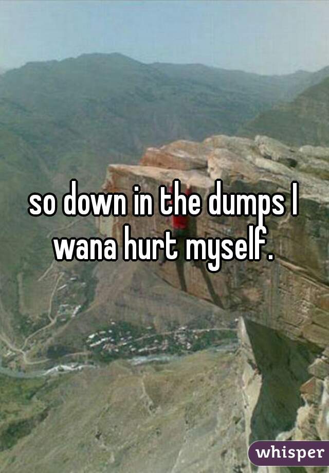 so down in the dumps I wana hurt myself. 