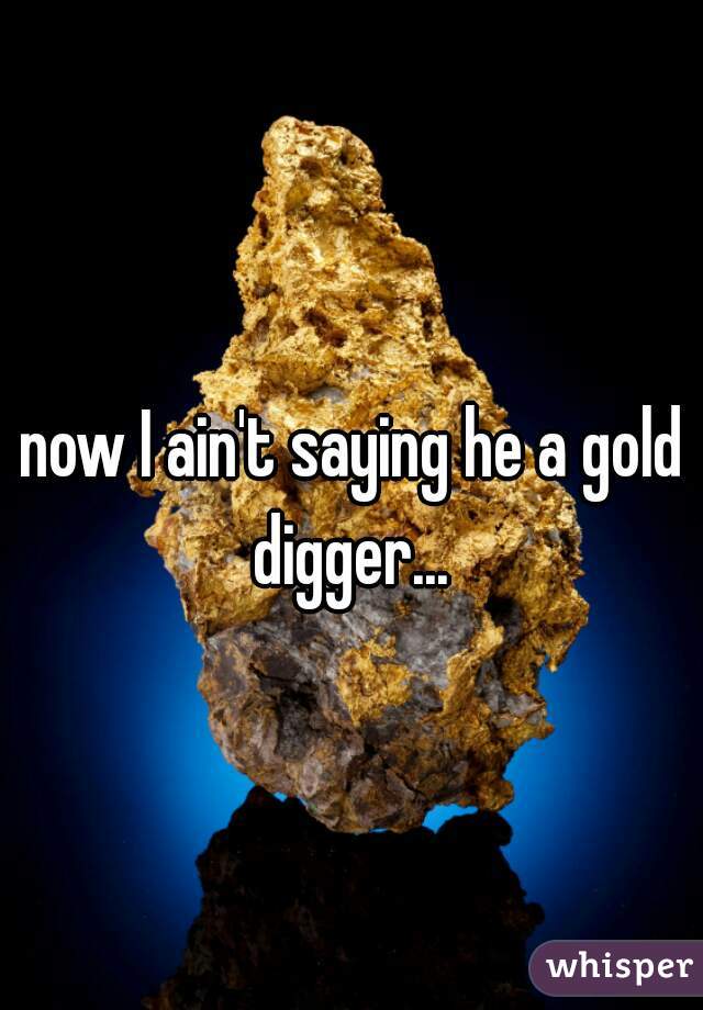 now I ain't saying he a gold digger... 