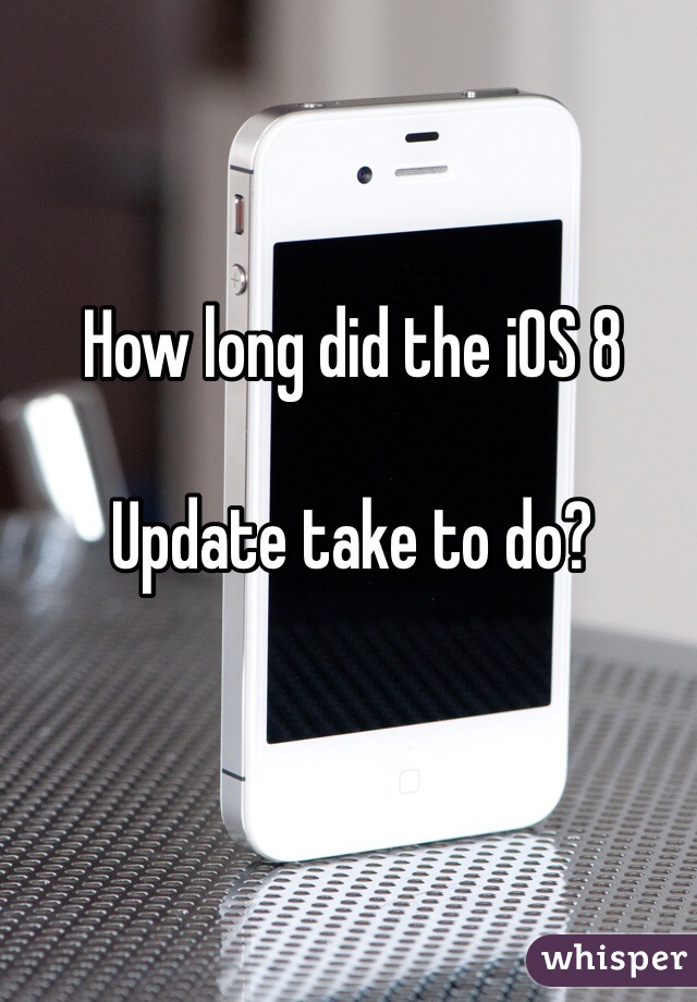 How long did the iOS 8 

Update take to do?