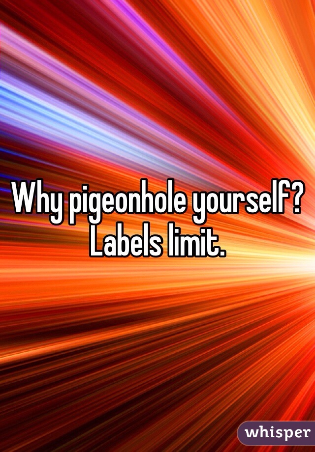 Why pigeonhole yourself?  Labels limit. 