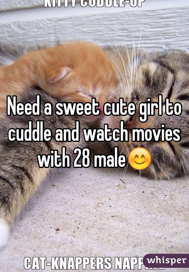 Need a sweet cute girl to cuddle and watch movies with 28 male😊
