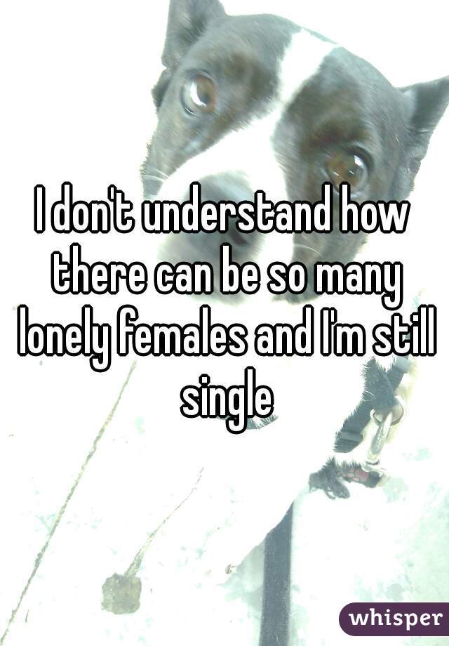 I don't understand how there can be so many lonely females and I'm still single