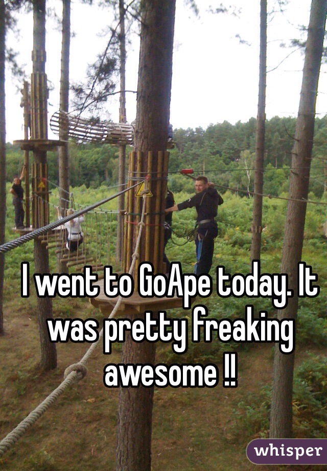 I went to GoApe today. It was pretty freaking awesome !! 