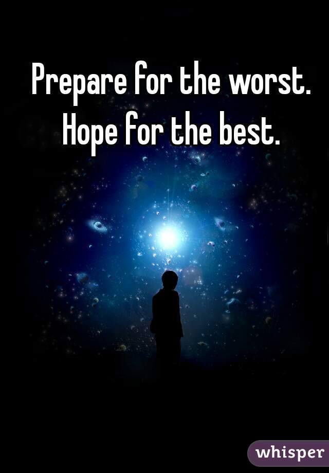 Prepare for the worst. Hope for the best. 
