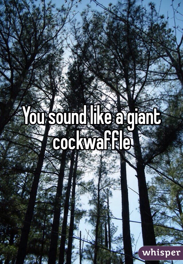 You sound like a giant cockwaffle