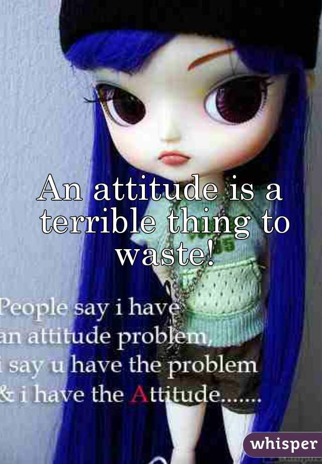 An attitude is a terrible thing to waste!