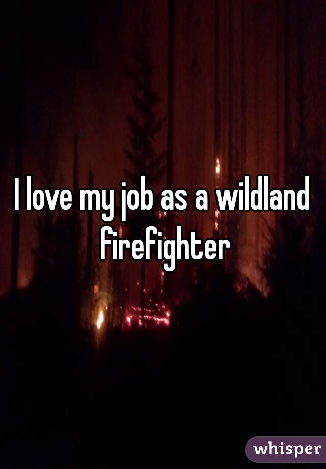 I love my job as a wildland firefighter