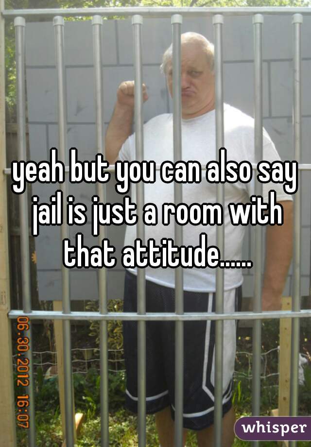 yeah but you can also say jail is just a room with that attitude......